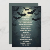 Vleermuizen Overhead Halloween Party Kaart (Voorkant / Achterkant)