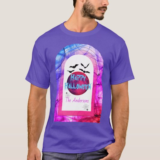 Vleermuizen Paarse Roze Kleurrijke Matching Happy  T-shirt (Voorkant)