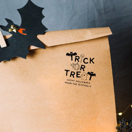Vleermuizen Pompoen & Geest Trick or Treat Hallowe Rubberstempel