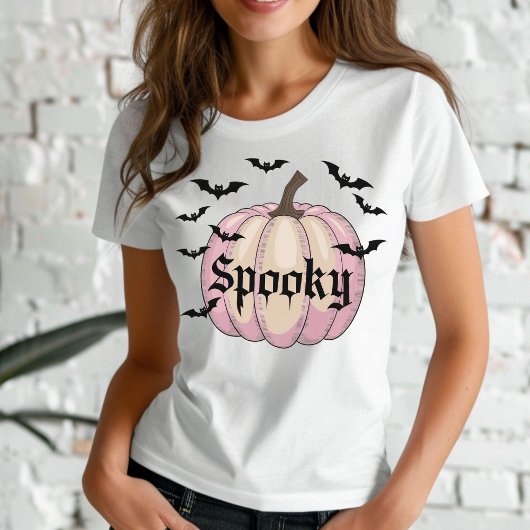 Vleermuizen Pompoen Halloween T Shirt Pastel
