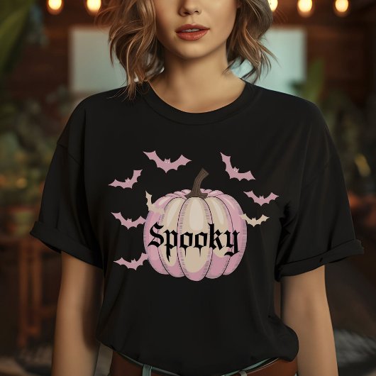 Vleermuizen Pompoen Spooky Halloween T Shirt Paste