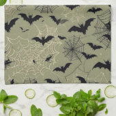 Vleermuizen, spinnen en webs design keukenhanddoek (Gevouwen)