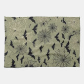 Vleermuizen, spinnen en webs design keukenhanddoek (Horizontaal)