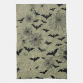 Vleermuizen, spinnen en webs design keukenhanddoek (Verticaal)