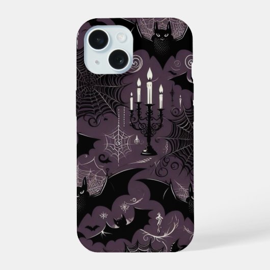 Vleermuizen & Spinnenwebben iPhone 15 Case (Achterkant)