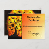 Vleermuizen & Uilen in Boom Halloween Bruiloftsfee Kaart (Voorkant / Achterkant)