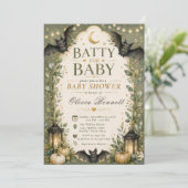 Vleermuizen voor babyshower uitnodiging (Staand voorkant)