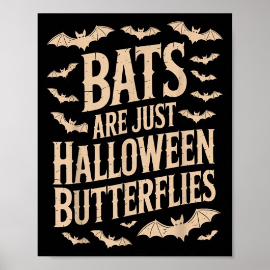 Vleermuizen zijn gewoon vlinders enge seizoen grap poster (Voorkant)