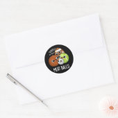 Vlees Ballen Grappig Eten Pun Donker BG Ronde Sticker (Envelop)