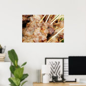 Vlees bereid in de Thaise traditie Poster (Thuiskantoor)