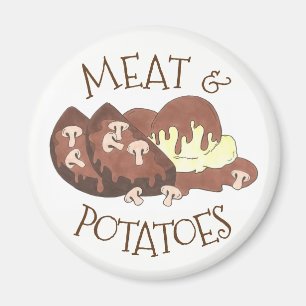 Vlees en aardappelen paddenstoel Gravy Diner Meatl Magneet