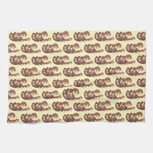 Vlees en aardappelen Vlees van paddestoelen Theedoek (Horizontaal)