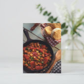 Vlees en aardappelknoeiboel met koekjes briefkaart (Staand voorkant)