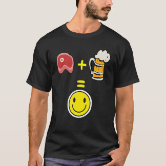 Vlees en bier maken me gelukkig vlees t-shirt