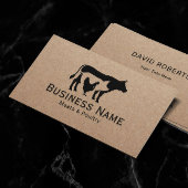 Vlees en pluimveemarkt Koe kippen Varkens Butcher  Visitekaartje