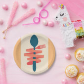 Vlees en spek papieren bordje (Feest)