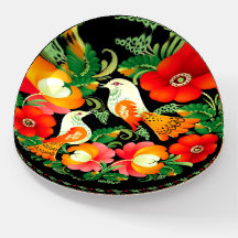 Vlees- en vogelgrilfolk Art Glass Paperweight