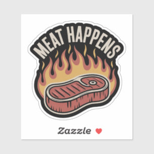 VLEES GEBEURT Grappig BBQ Steak Grillen Sticker
