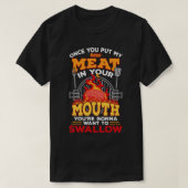Vlees in je mond Vlees Roker Griller Funny BBQ G T-shirt (Design voorkant)