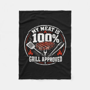 Vlees is 100% goedgekeurd voor de grill, leuke bbq fleece deken