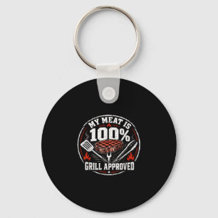 Vlees is 100% goedgekeurd voor de grill, leuke bbq sleutelhanger