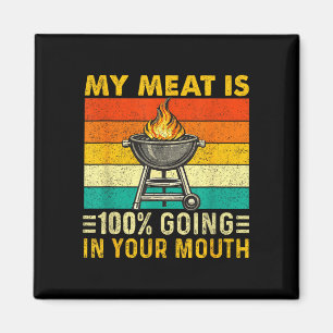Vlees is 100 naar binnen gaat in mond grappige bbq magneet