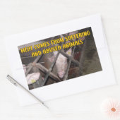 Vlees is afkomstig van leed, Vegan Activism Rechthoekige Sticker (Envelop)