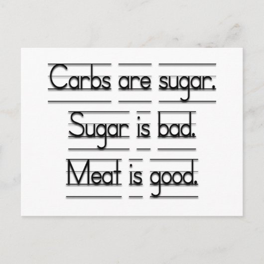 Vlees is goed briefkaart (Voorkant)