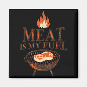 Vlees Is Mijn Brandstof Barbecue Grill Vlam Magneet