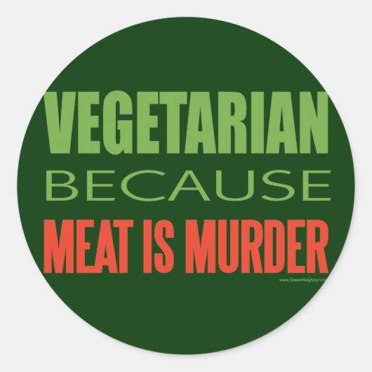 Vlees is moord - anti-vlees ronde sticker (Voorkant)