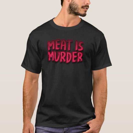 Vlees is moord Dappere Vegan Statement T-shirt (Voorkant)
