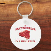Vlees is moord sleutelhanger (Voorkant)