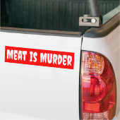 Vlees is moord, Vegan Activism Bumpersticker (Op Truck)