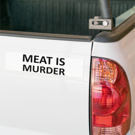 Vlees is Murder Bumpersticker (Op Truck)