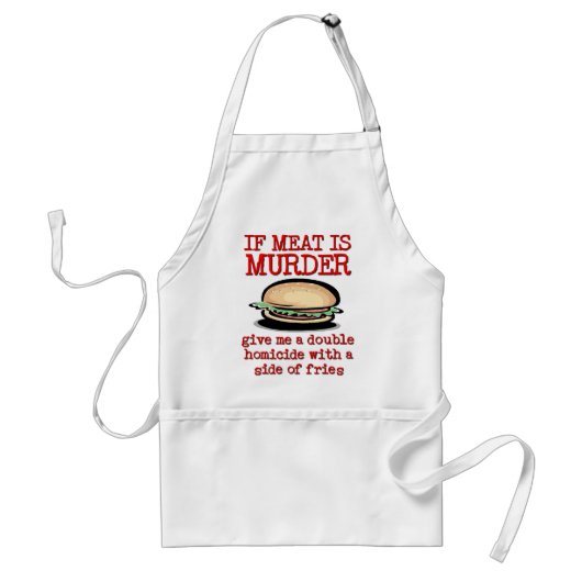 Vlees is Murder Funny Apron Humor Standaard Schort (Voorkant)