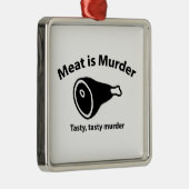 Vlees is Murder. Smakelijke moord. Metalen Ornament (Rechts)