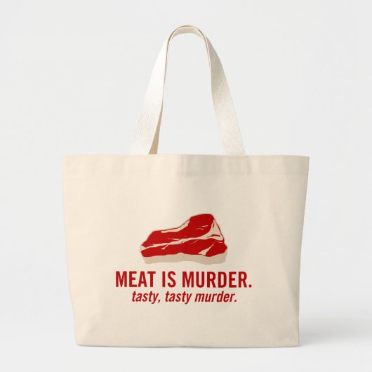 Vlees is Murder, smerig moord Grote Tote Bag (Voorkant)
