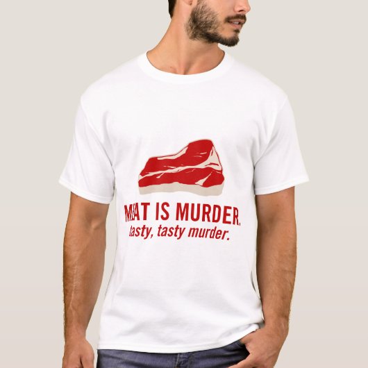Vlees is Murder, smerig moord T-shirt (Voorkant)