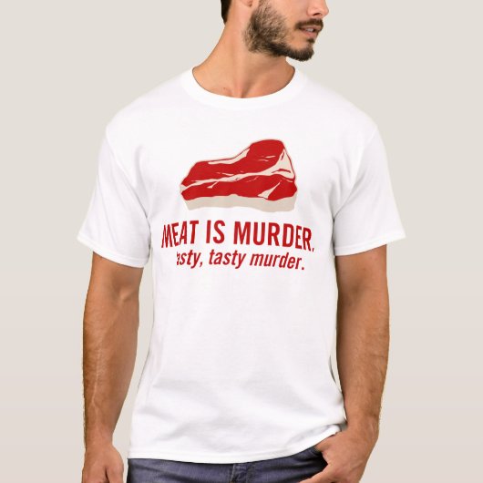 Vlees is Murder, smerig moord T-shirt (Voorkant)