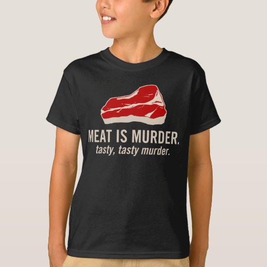Vlees is Murder, smerig moord T-shirt (Voorkant)