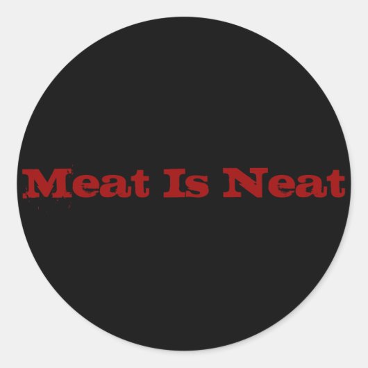 Vlees is nat ronde sticker (Voorkant)