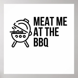 VLEES ME OP DE BBQ POSTER
