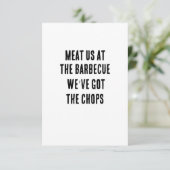 Vlees ons bij de barbecue - we hebben de karbonade bedankkaart (Staand voorkant)