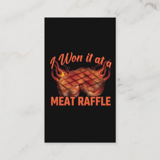 Vlees Raffle Winner BBQ Steak Butcher Minnesota Visitekaartje (Voorkant)
