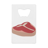 Vlees Rauwe Steak Vers eiwithoudende varkens Chop  Creditkaart Flessenopener (Voorkant)