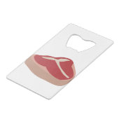 Vlees Rauwe Steak Vers eiwithoudende varkens Chop  Creditkaart Flessenopener (Voorkant Gekanteld)