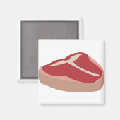 Vlees Rauwe Steak Vers eiwithoudende varkens Chop  Magneet (Voorkant / Achterkant)