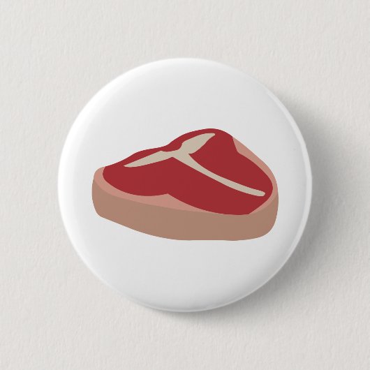 Vlees Rauwe Steak Vers eiwithoudende varkens Chop  Ronde Button 5,7 Cm (Voorkant)