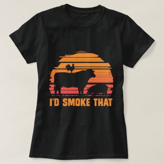 Vlees Roken Barbecue Chef Steak Grilling BBQ T-shirt (Design voorkant)