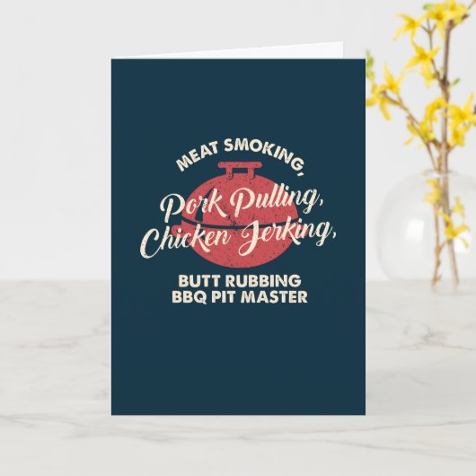 Vlees Roken BBQ Pit Master Dad - Vaderdag Kaart (Gele Bloem)